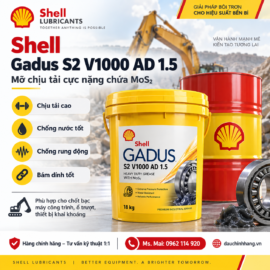 Shell Gadus S2 V1000 AD 1.5 – Mỡ MoS₂ Chịu Tải Cực Nặng