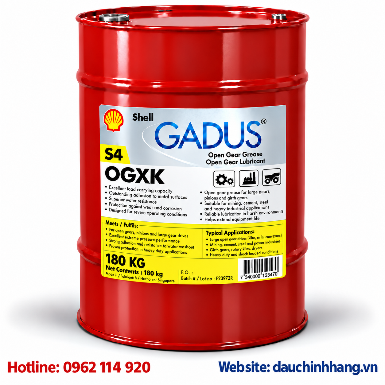 Shell Gadus S4 OGXK – Mỡ bánh răng hở chịu lạnh -50°C