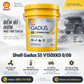 Shell Gadus S5 V150XKD 0/00 – Mỡ 5% MoS₂ Chịu Tải Nặng