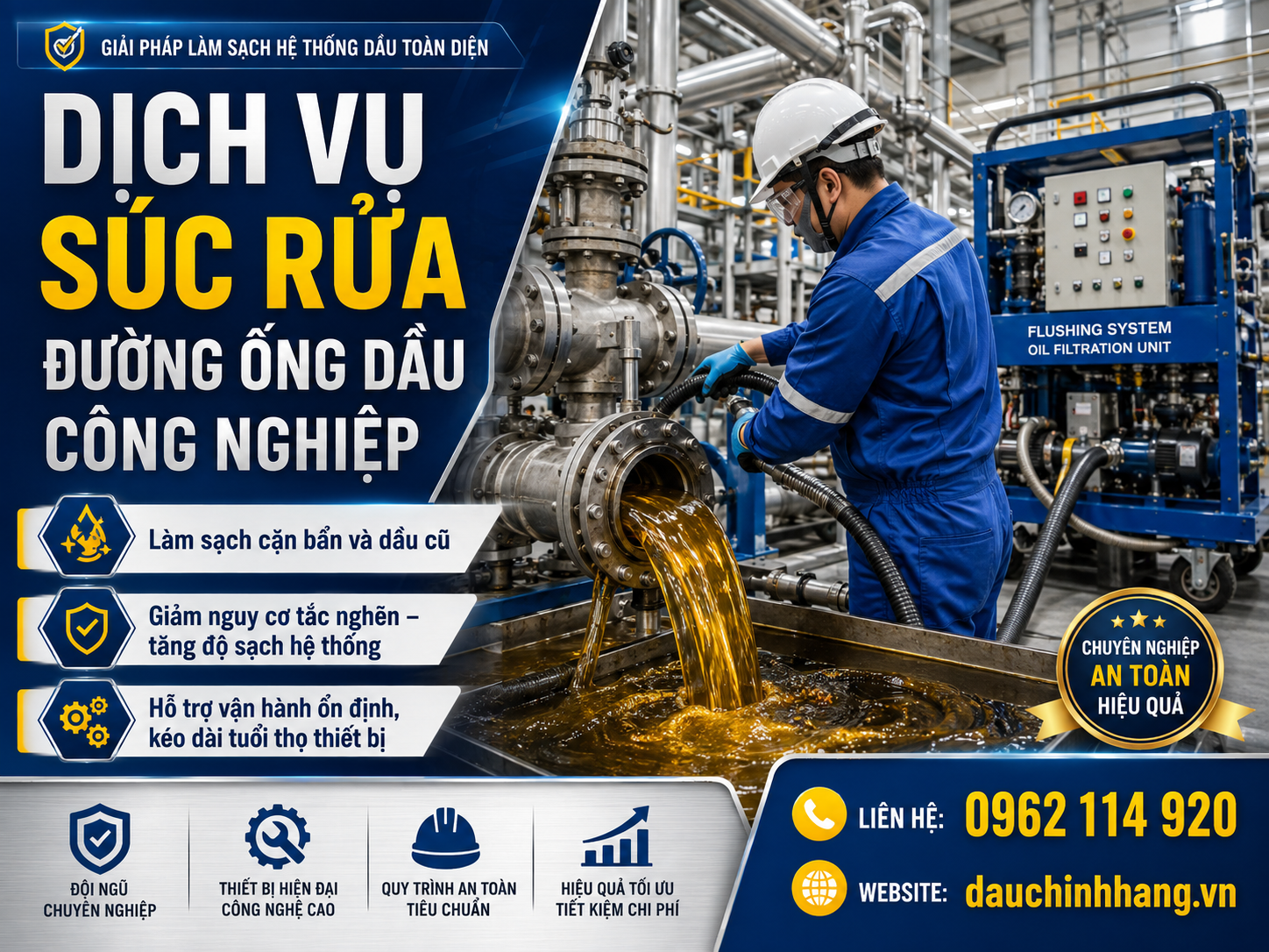 Dịch Vụ Súc Rửa Đường Ống Dầu Công Nghiệp Chuyên Nghiệp
