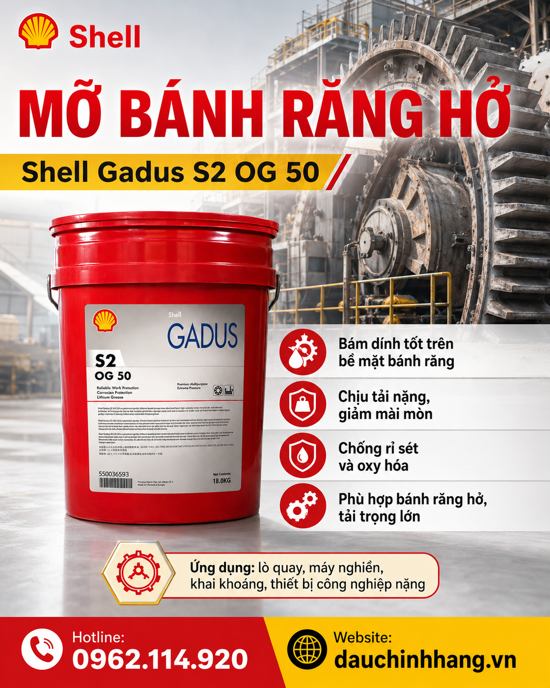 Top những mỡ bánh răng hở tốt nhất hiện nay – Giải pháp cho tải nặng, nhiệt độ cao