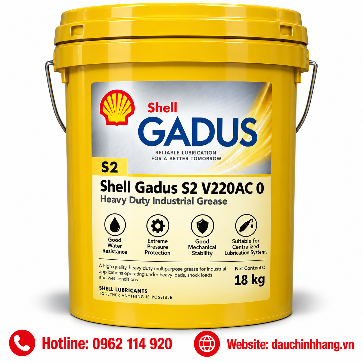 Shell Gadus S2 V220AC 0 – Mỡ NLGI 0 Chịu Nước, Chịu Tải