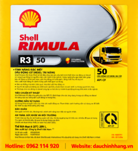 Shell Rimula R3 50 dầu động cơ diesel SAE 50 API CF chính hãng